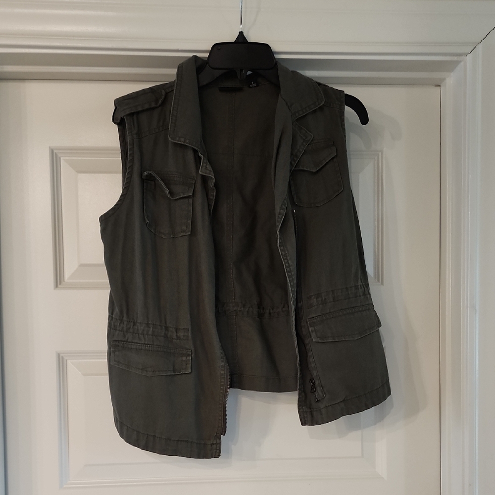 a.n.a Sage Green Utility Vest
